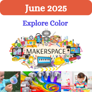 A variety of materials for exploring color will be available all month long